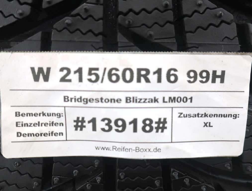 Vorschau: 1 x NEUW. Winterreifen Bridgestone Blizzak LM001 W215/60R16 99H XL