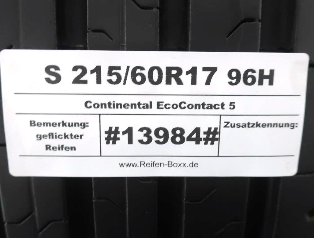 2 x Gebrauchtreifen Sommerreifen Continental EcoContact 5 S215/60R17 96H