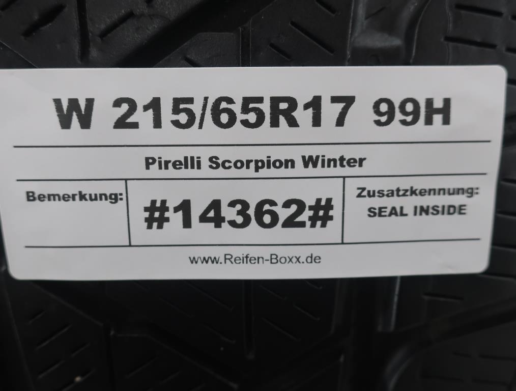 Vorschau: 2 x Gebrauchtreifen Winterreifen Pirelli Scorpion Winter W215/65R17 99H SEAL INSIDE