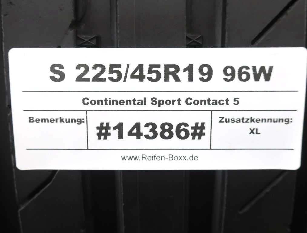 2 x Gebrauchtreifen Sommerreifen Continental Sport Contact 5 S225/45R19 96W XL