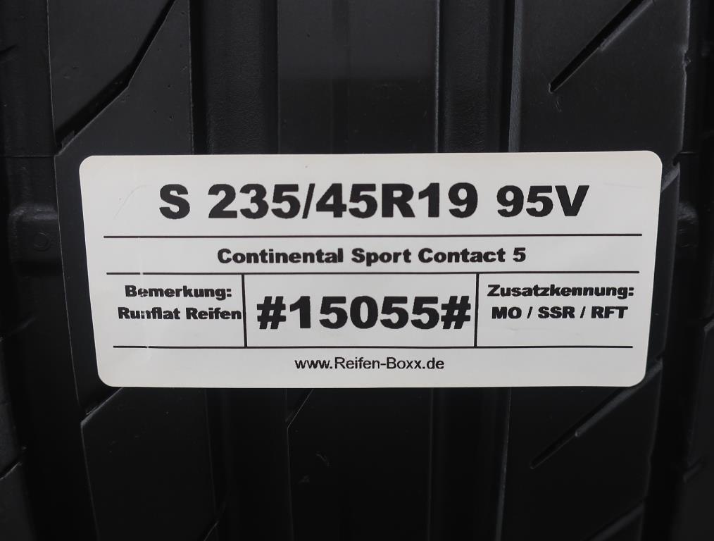 Vorschau: 2 x Gebrauchtreifen Sommerreifen Continental Sport Contact 5 S235/45R19 95V MO / SSR / RFT