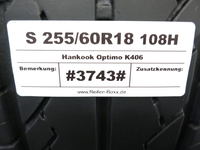 Vorschau: 2 x Gebrauchtreifen Sommerreifen Hankook Optimo K406 S255/60R18 108H
